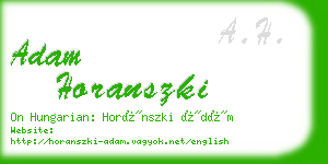 adam horanszki business card